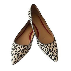 Banana Republic Flats Women’s Size 8.5 Cheetah Print Fur Pointed Toe Shoes
